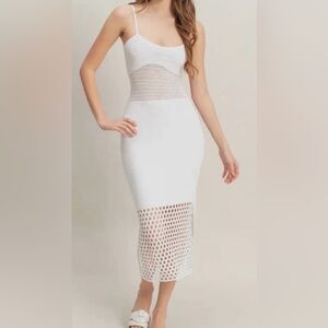 BNWT House of Harlow Crochet Midi Dress SZ L